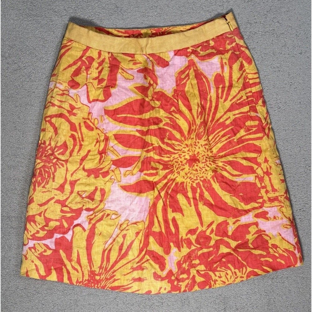 NWT Edme & Esyllte Anthropologie Skirt Size 2 Linen Cotton Blend Tropical Resort